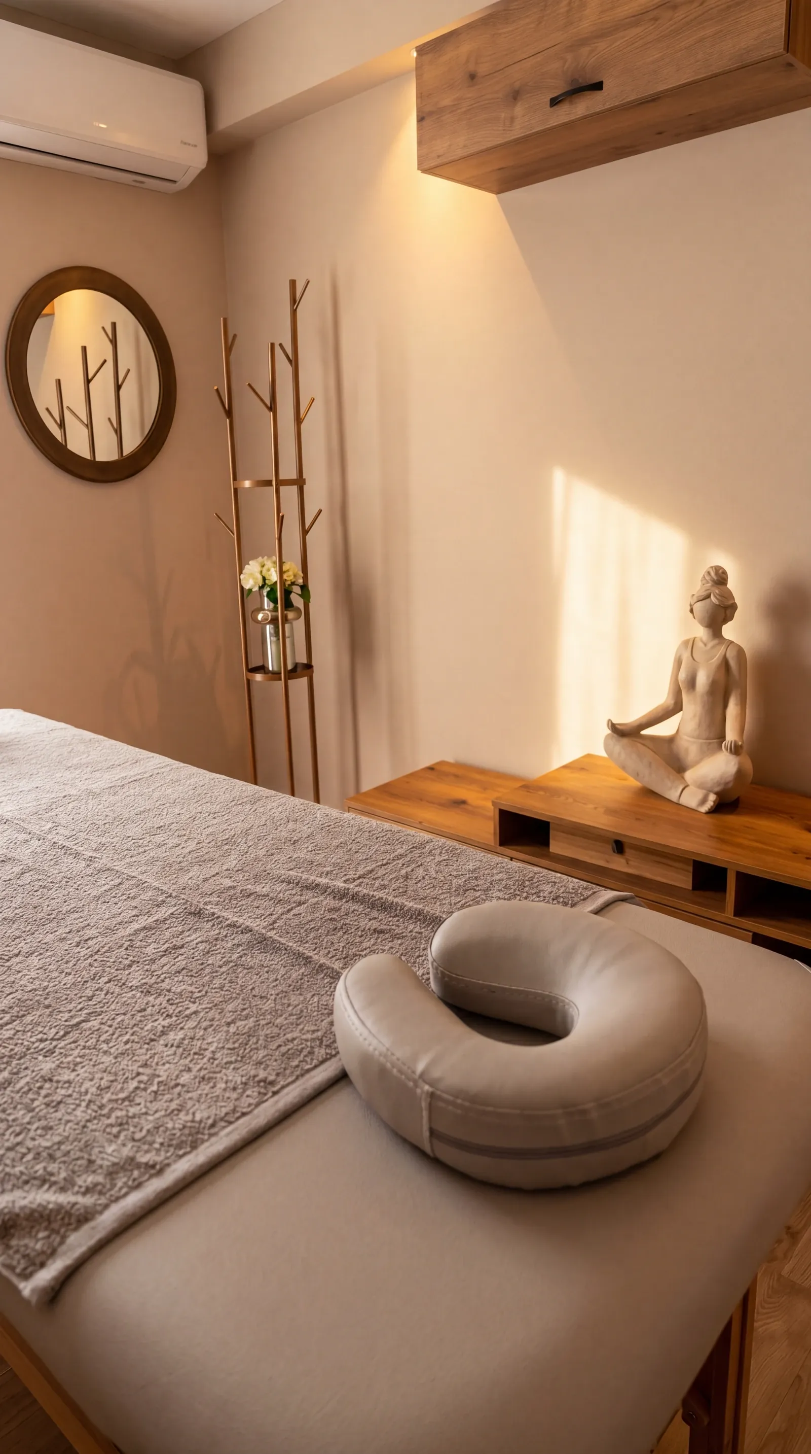 A private room, dressed for calm